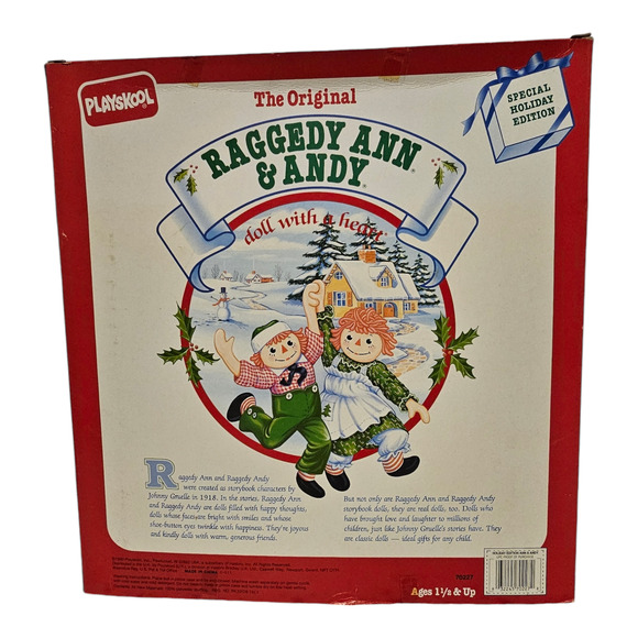 Vintage 1990 Playskool Collectors Raggedy Ann & Andy Special Holiday Edition NIB - Picture 11 of 11